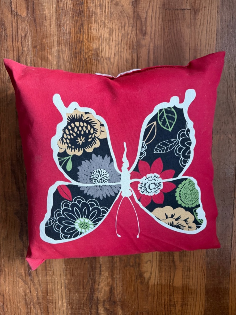 Red Decorative Butterfly Throw Pillows
